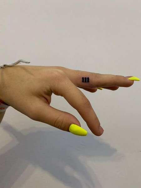 111 Tattoo On Finger