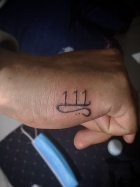 111 Tattoo On Hand