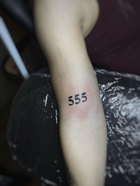 555 Tattoo On Arm