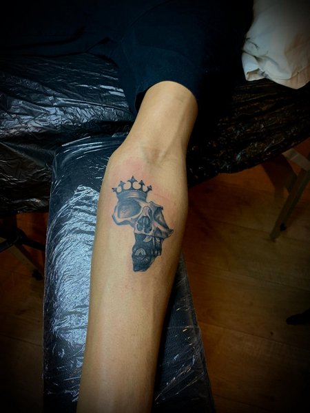 Africa Tattoo With Crown