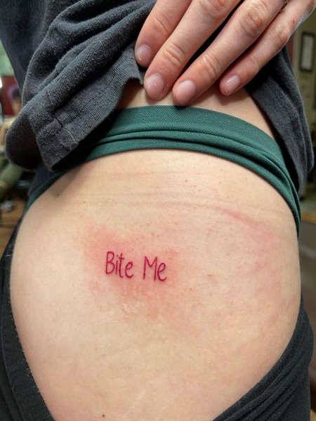 Bite Me Butt Tattoo