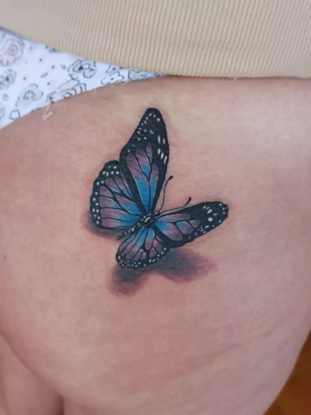 Butterfly On Butt Tattoo