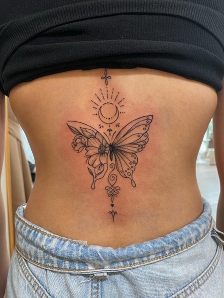 Butterfly Underboob Tattoos