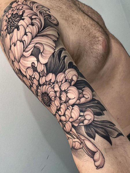 Chrysanthemum Tattoo For Men