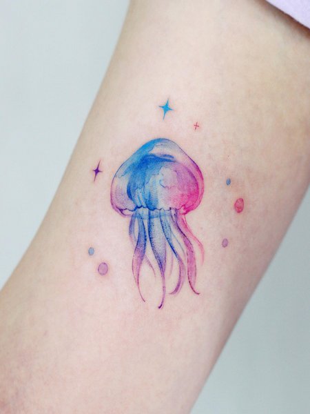 Colorful Jellyfish Tattoo
