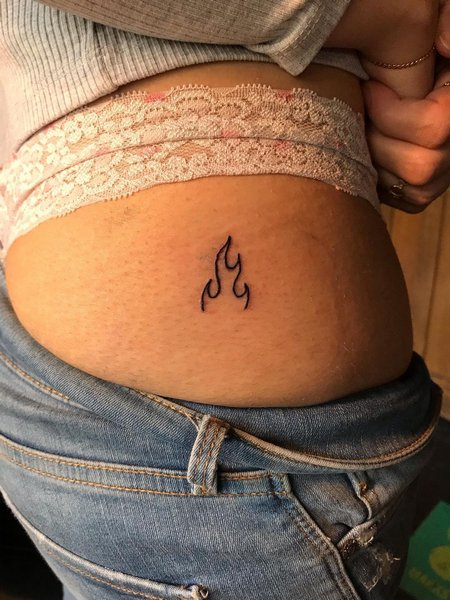 Flame Butt Tattoo