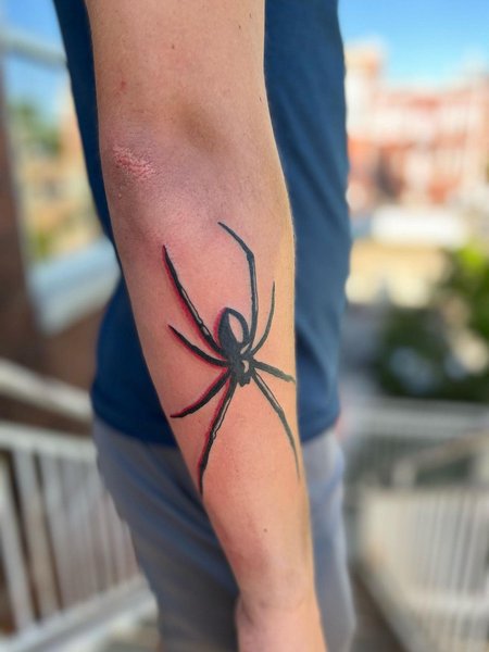 Forearm Spider Tattoo