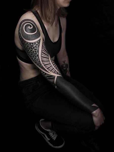 Full Sleeve Blackwork Tattoo