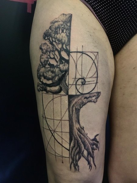 Geometric Tree Of Life Tattoo