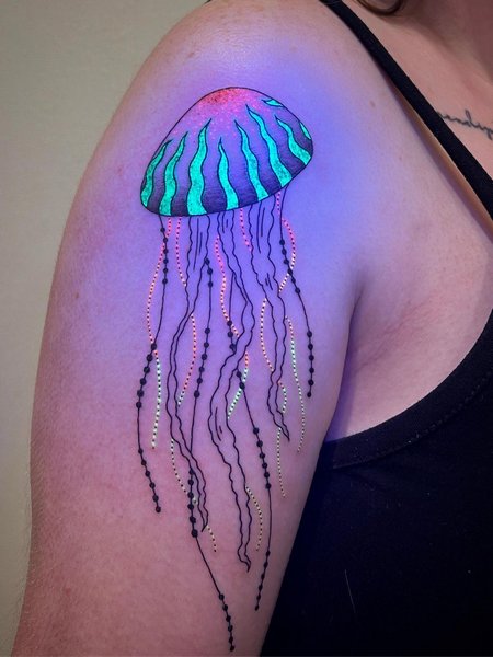 Glow In The Dark Jellyfish Tattoo