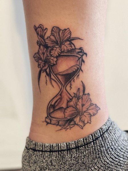 Hourglass Tattoo On Ankle