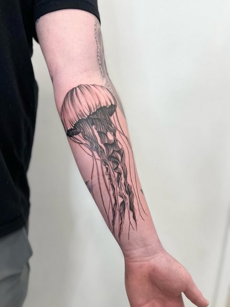 Jellyfish Tattoo On Forearm