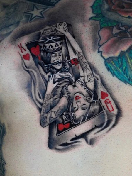 King And Queen Card Tattoo