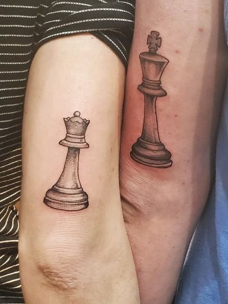 King And Queen Chess Piece Tattoo