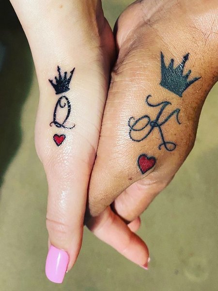 King And Queen Hand Tattoo