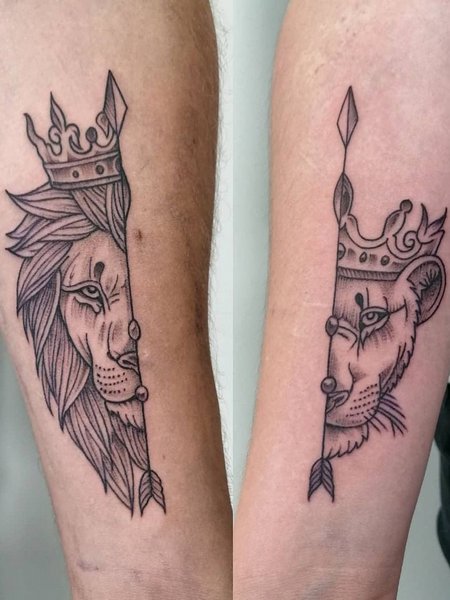 King And Queen Lion Tattoo
