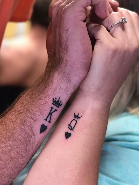 King And Queen Of Hearts Tattoo