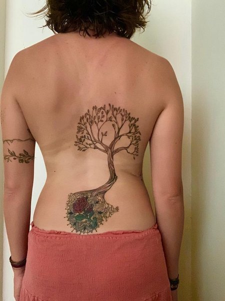 Lower Back Tree Of Life Tattoo