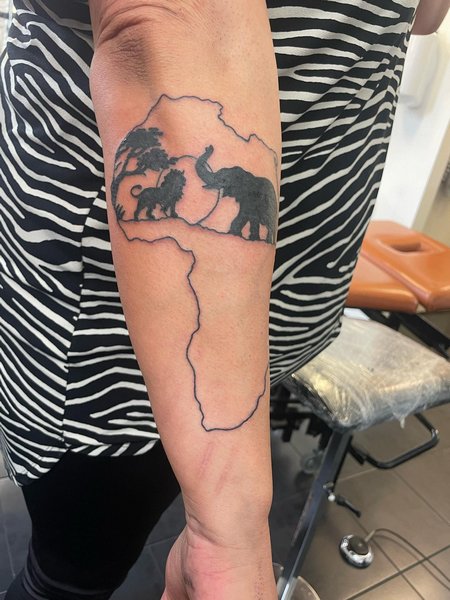 Map Of Africa Tattoo