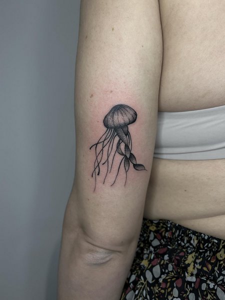 Minimalist Jellyfish Tattoo