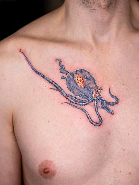 Octopus Tattoo On Chest