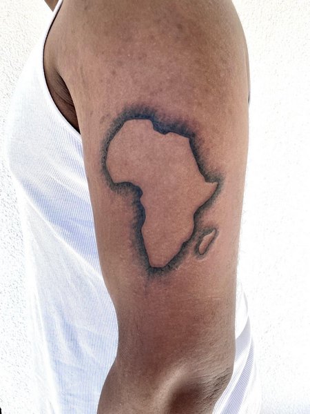 Outline Africa Tattoo