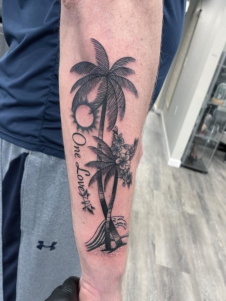 Palm Tree Tattoo On Arm