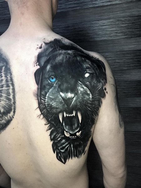Panther Tattoo On Back