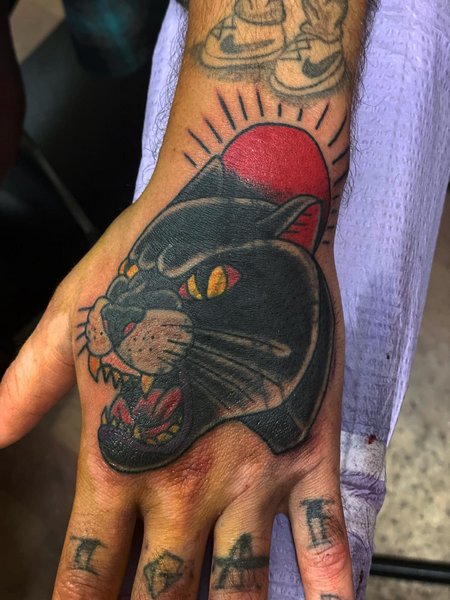 Panther Tattoo On Hand