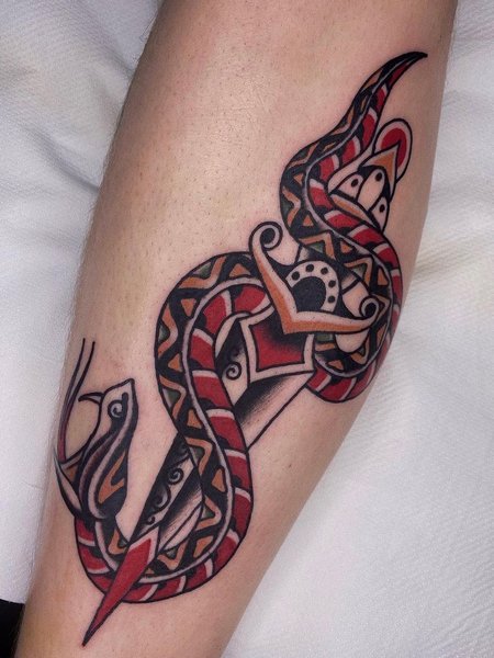Red Dagger Tattoos