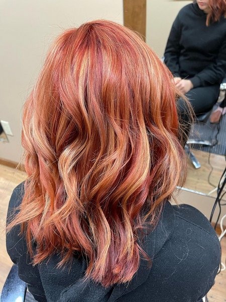 Red Hair With Blonde Highlights