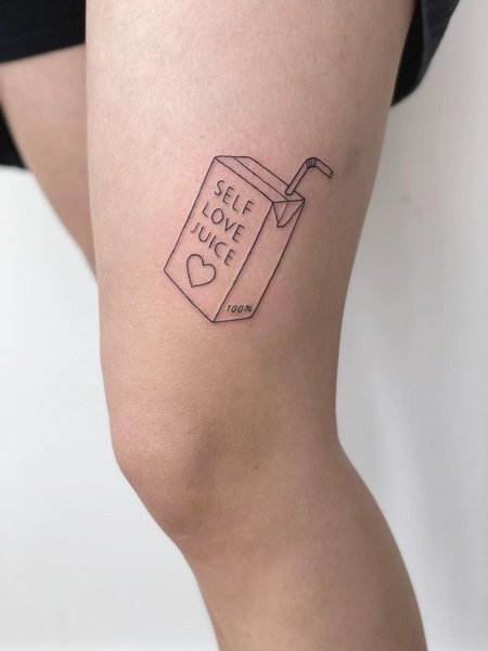 Self Love Tattoo On Leg