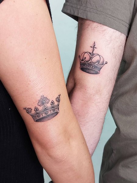 Simple King And Queen Tattoo