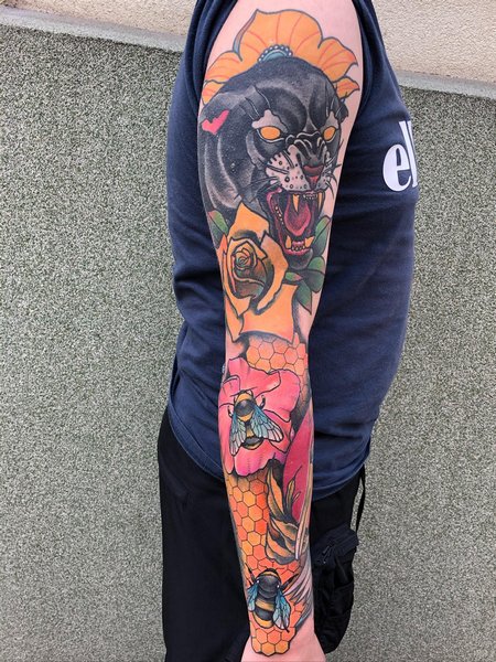 Sleeve Panther Tattoo