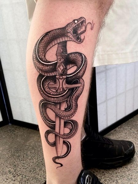 Snake Dagger Tattoos