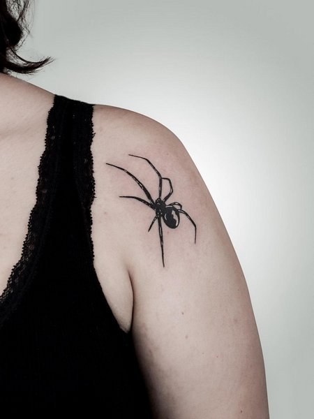 Spider Tattoo On Shoulder