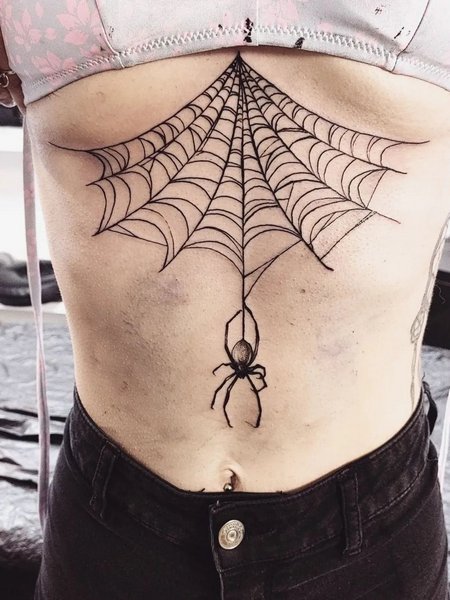Spider Web Underboob Tattoos