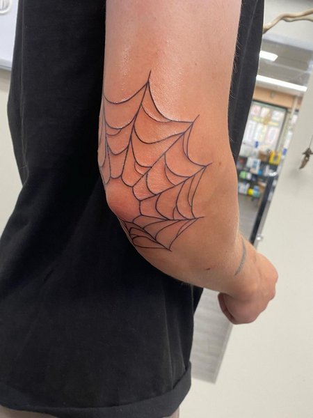 Tattoo Spider Web Elbow