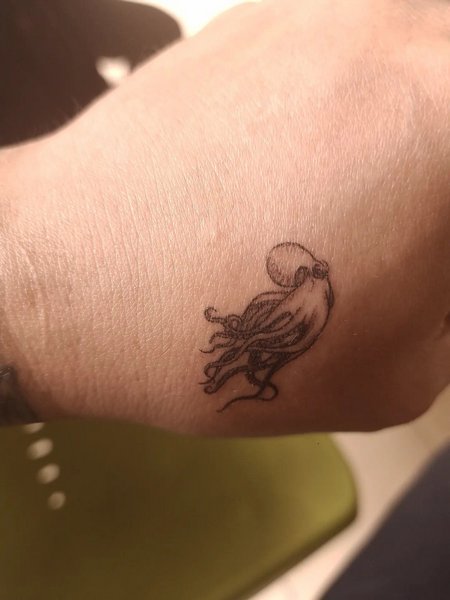 Tiny Octopus Tattoo