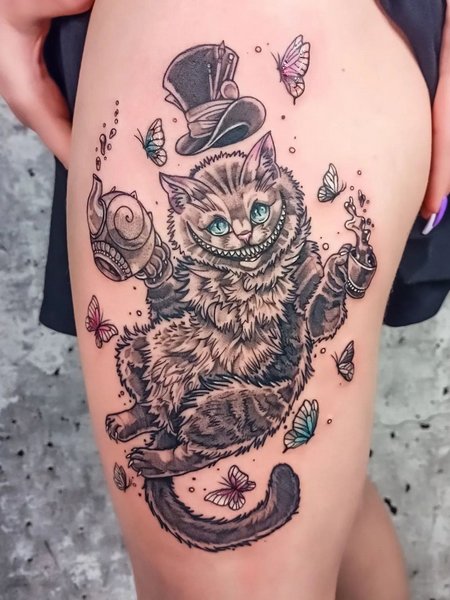 Trippy Cheshire Cat Tattoos