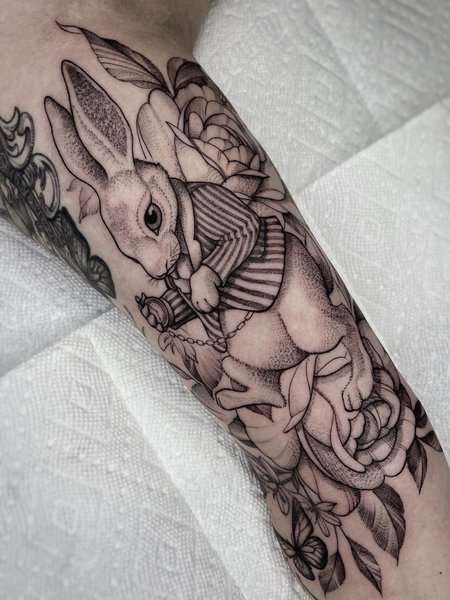 White Rabbit Alice In Wonderland Tattoo