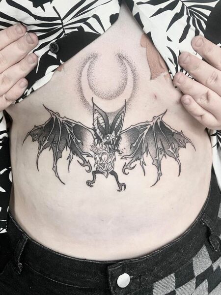 Bat Underboob Tattoos
