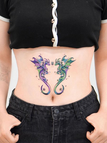 Dragon Stomach Tattoo