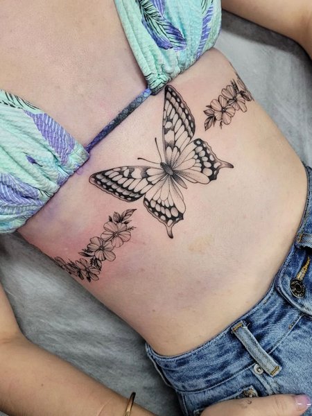 Underboob Butterfly Tattoos