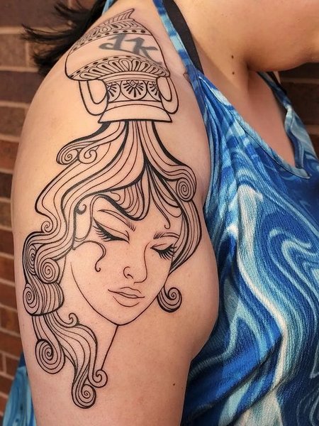 Aquarius Tattoo For Women