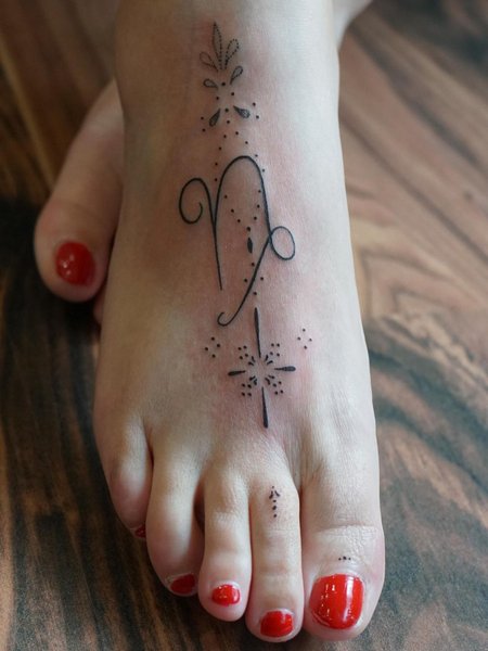 Capricorn Foot Tattoo