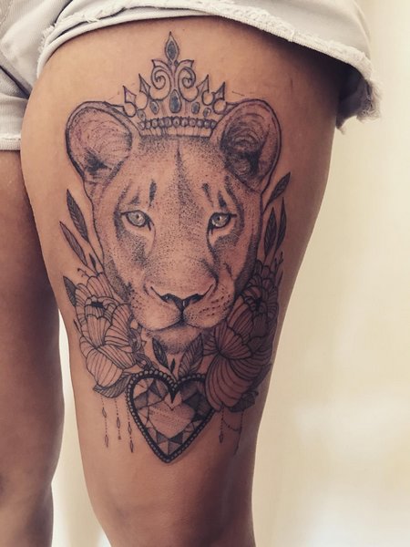 Crown Leg Tattoo