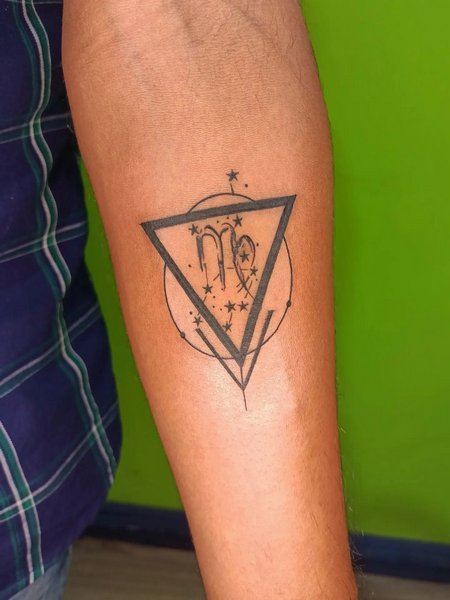 Geometric Virgo Tattoo