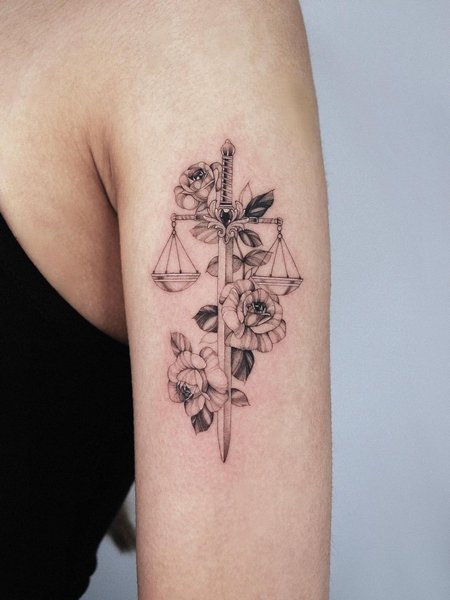 Libra Flower Tattoo