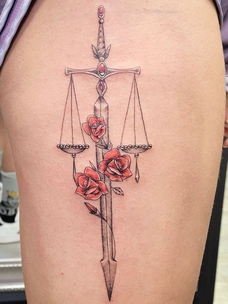 Libra Rose Tattoo